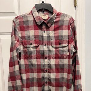 Vans size medium flannel shirt red and gray